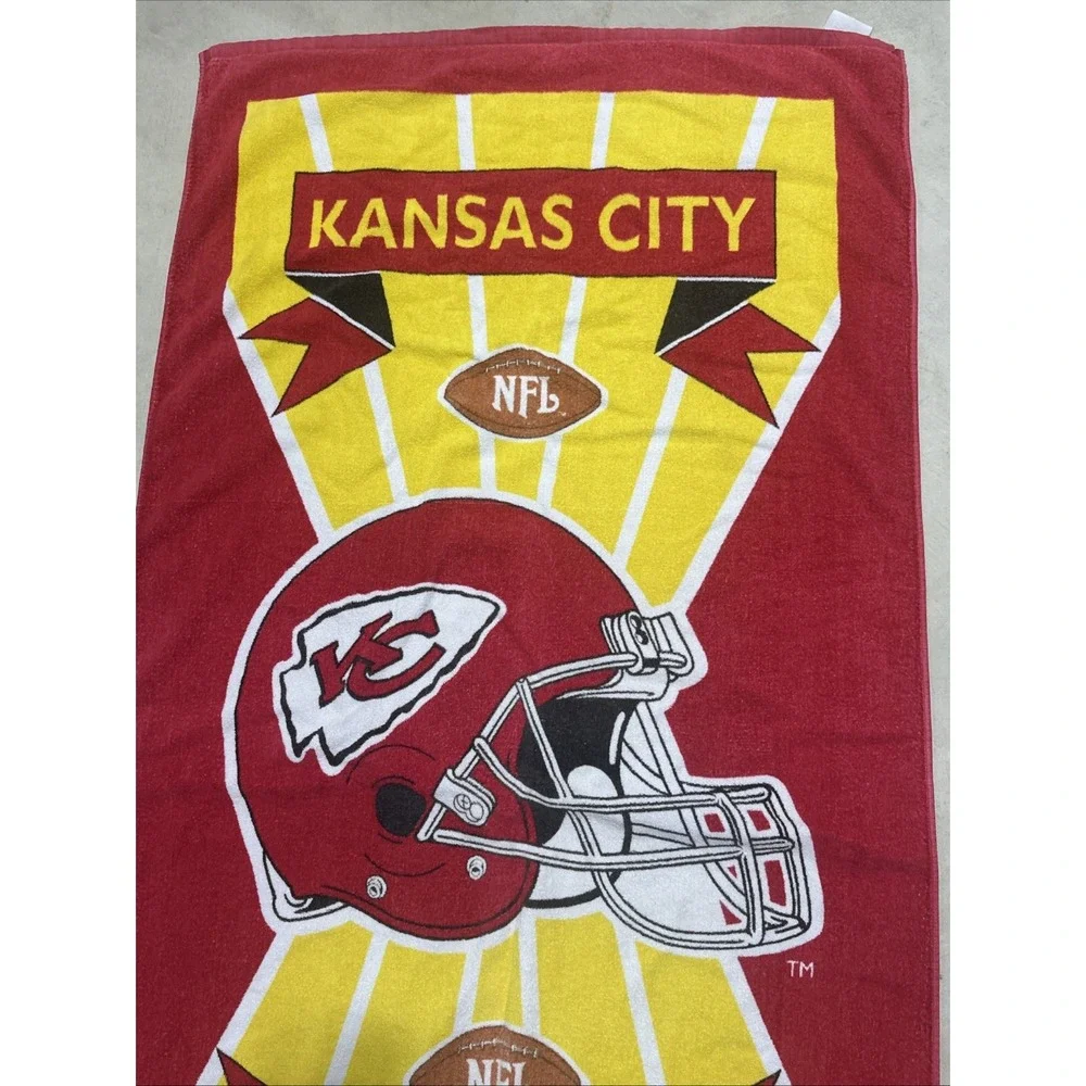 Vintage 1994 Northwest NFL Kansas City Chiefs Football Beach Towel 90s Retro